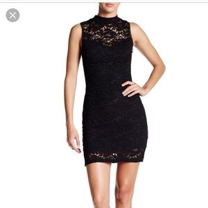 Soprano black high neck bodycon dress